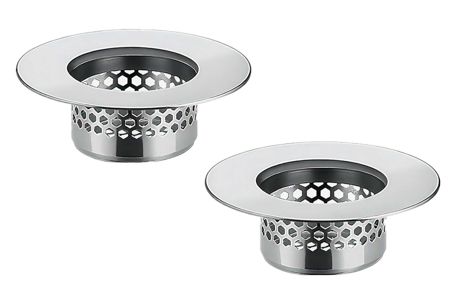 2PCS Stainless Steel Bathroom Sink Hair Catcher Filter