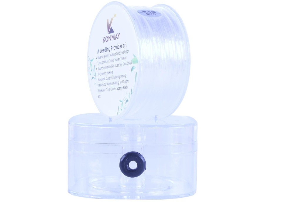 KONMAY 0.8mm White Spandex Elastic String with Flat 90 Yards,
