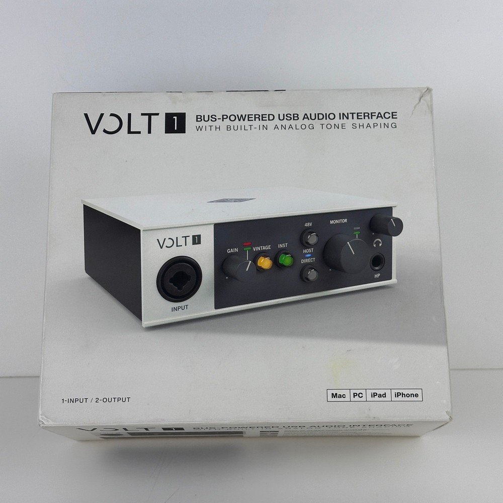 Universal Audio Volt 1 USB Audio Interface Vintage Preamp Mode MIDI XLR Cable