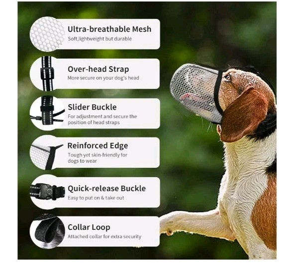 Dog Muzzle, Breathable Soft for Small Dogs/Prevent Barking, Biting