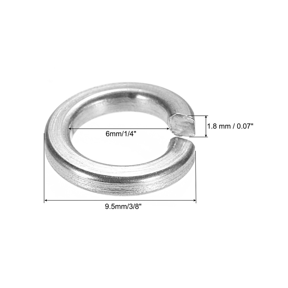 80 Pcs Spring Lock Washer M6 304 Stainless Steel Split Lock Washer