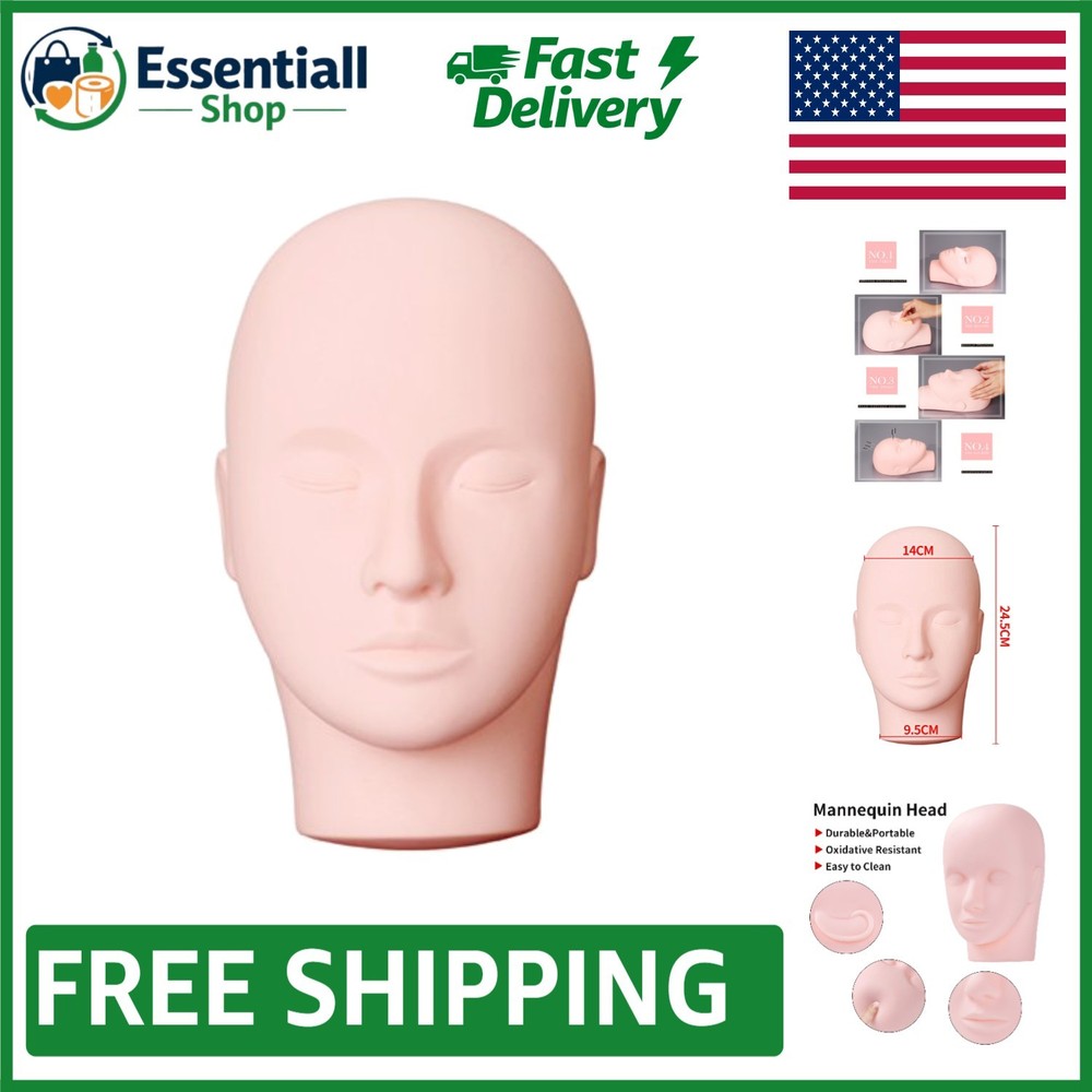 Pro Training Mannequin Head for Makeup & Eyelash Extensions - Soft Silicone