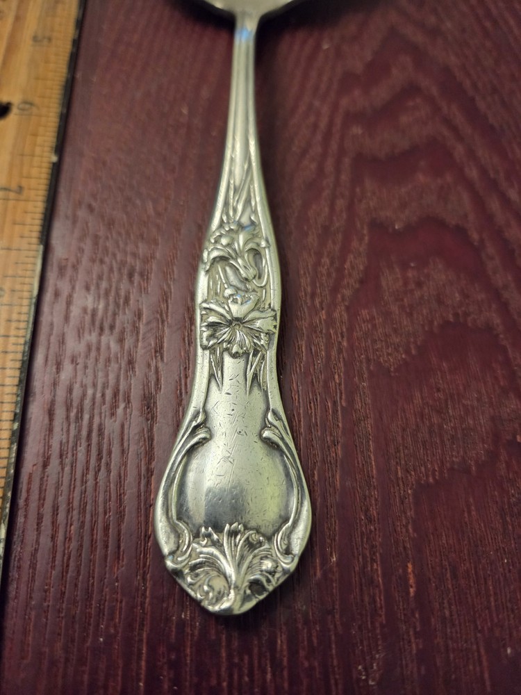 Sheffield Silverware S. H. Co. Quadruple Plate Large Casserole Spoon Carnation