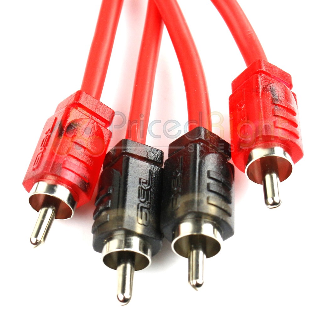 4 Pack 20 Ft 2 Channel RCA Interconnect Cable Pack Set Noise Rejection DS18 R20