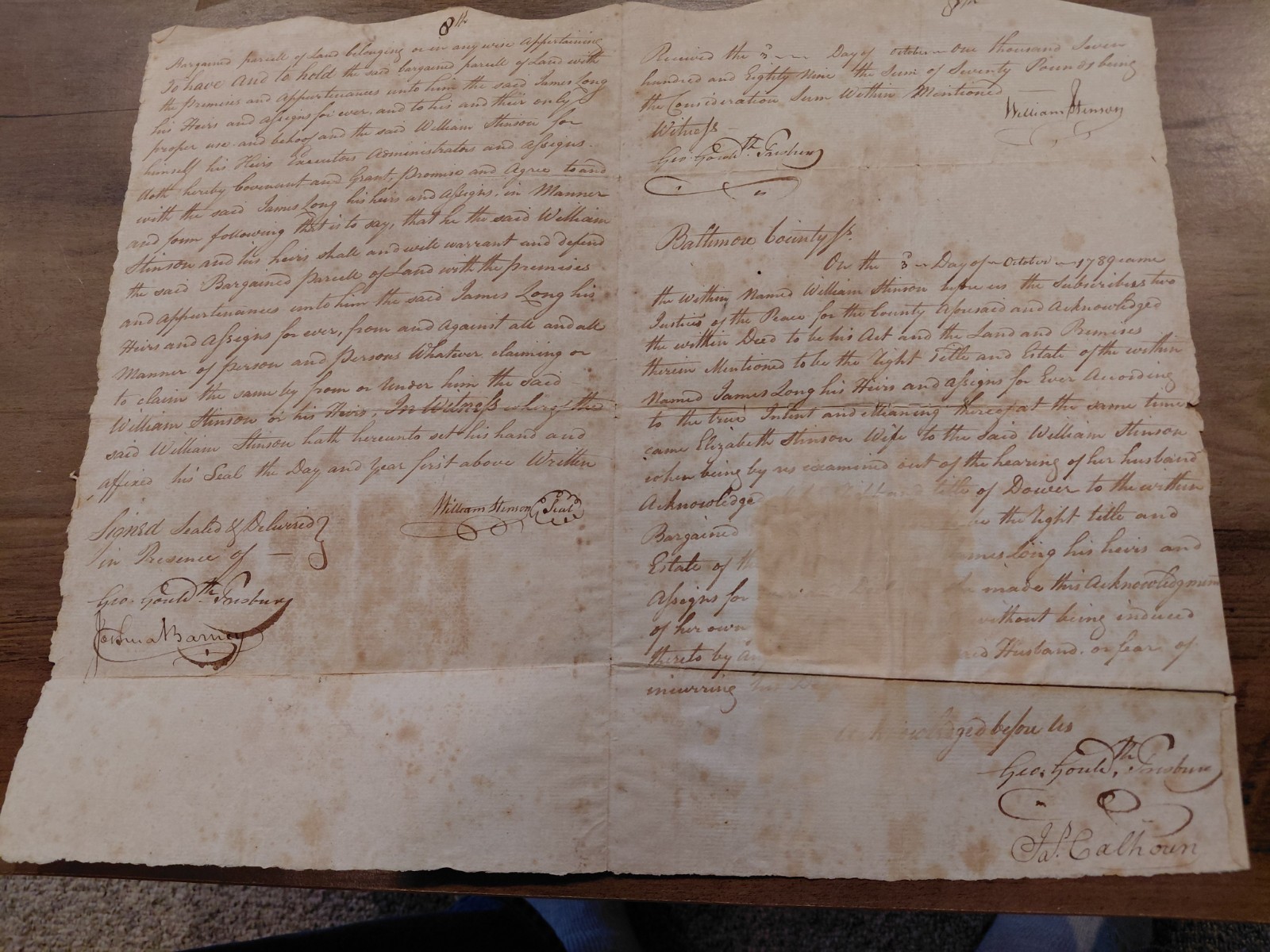 Revolutionary War Navy Joshua Barney Todd's Range Coles Harbor Baltimore Deed