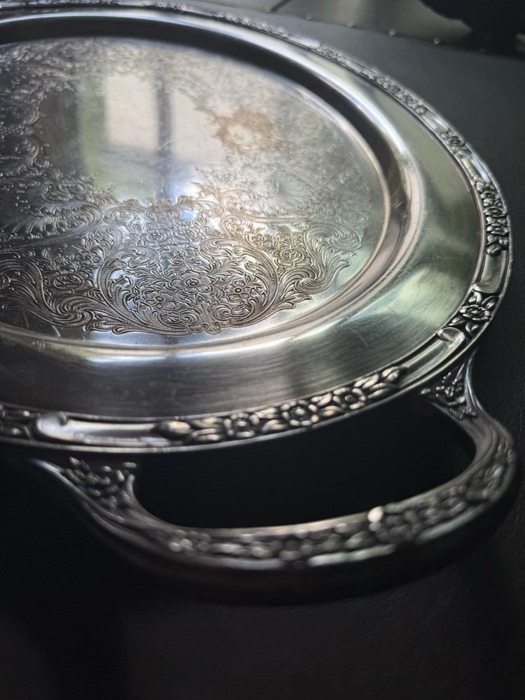 Antique Rogers and Bro 2380 Silver Heritage Serving Tray Victorian Style