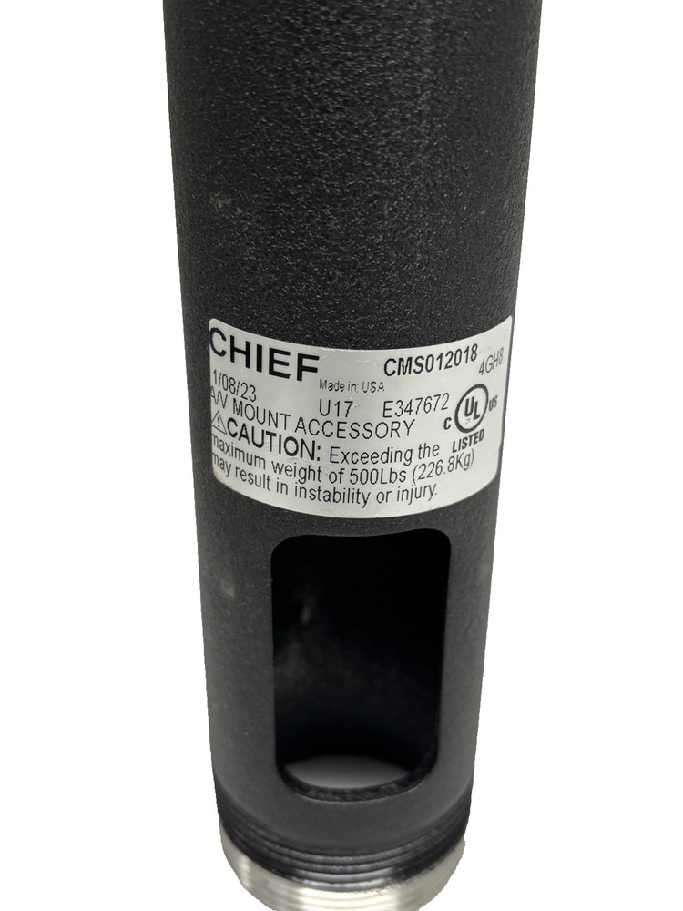 Chief CMS012018, 12"-18" Adjustable Projector Extension Column -Black - PreOwned