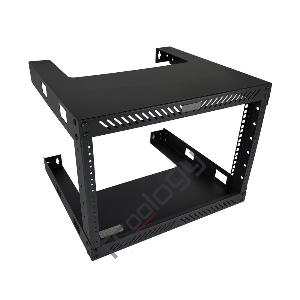 TCoology 6U Wall Mount Open Frame 19'' Server Rack Threaded 17.5 Inch Depth