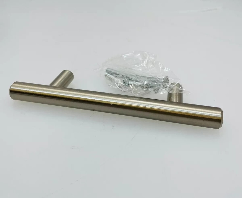 New Brahmco 5" Solid Stainless Steel Bar Pull Handle with Brushed Nickel finish