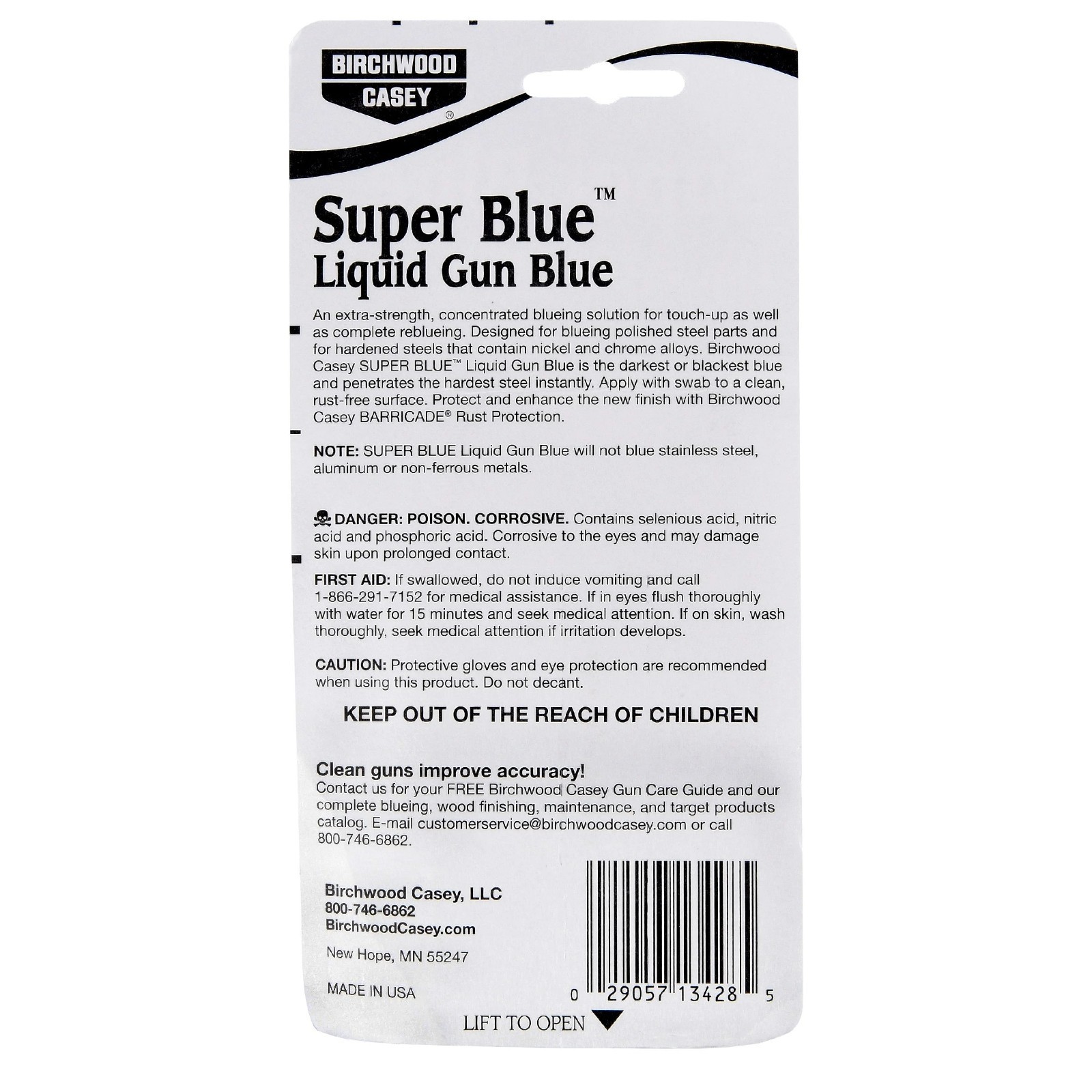 Birchwood Casey SUPER BLUE Liquid Gun Blue FOR BLUEING POLISHED HARDENED STEELS