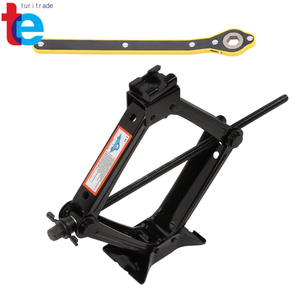 Scissor Jack 2.5 Tons 5 511 lbs Capacity with Ratchet Handle Effort Saving