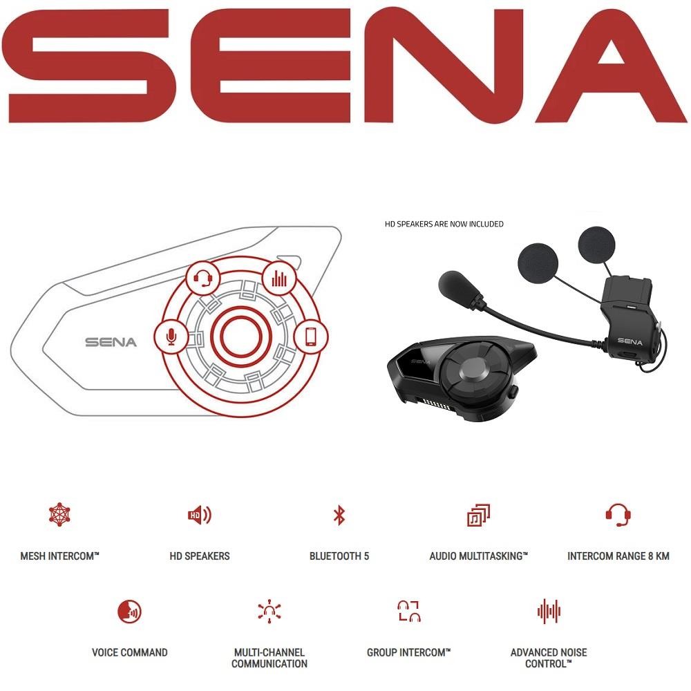 Sena 30K-03 Motorcycle Helmet Mesh Bluetooth Communication System Intercom