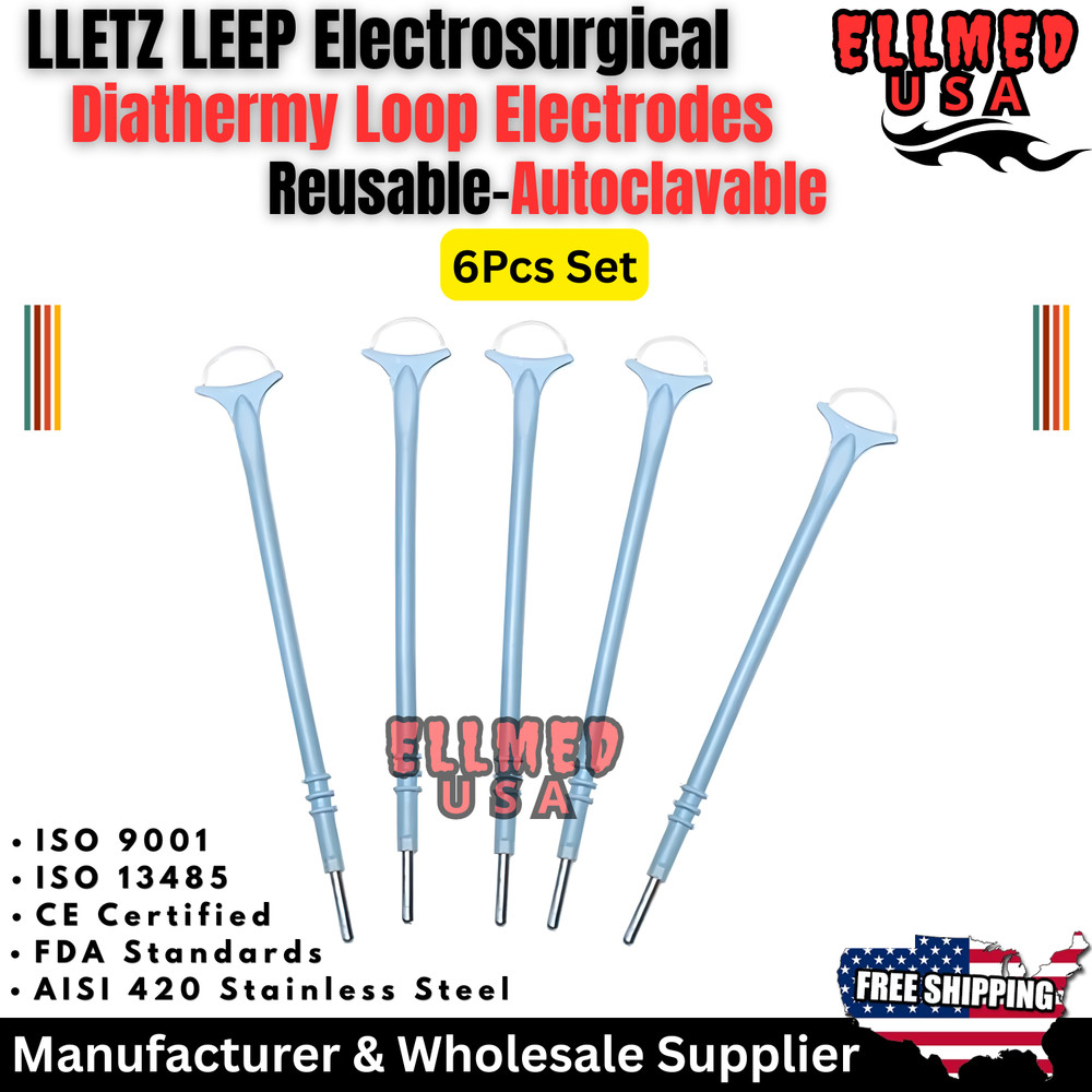 Electrosurgical LLETZ LEEP Electrodes 6Pcs Loop Electrodes Tungsten Tips New CE