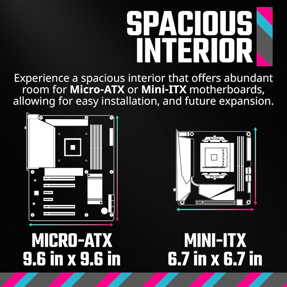 Magnetic Dust Filter Micro-ATX Tower with USB 3.2 Gen 2x2