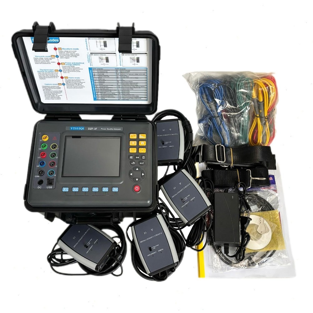 3 Phase Power Quality Analyzer with Range 10A~6000A 150 Sets Transient Records