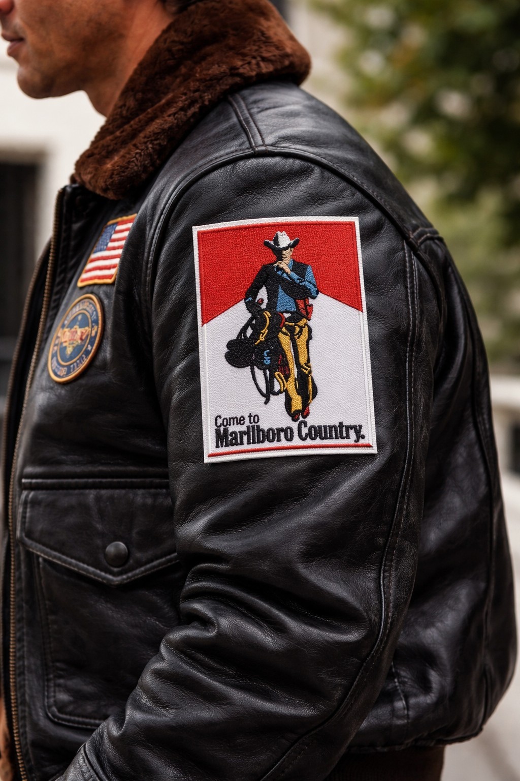 Vintage Large Marlboro Iron on Patch 3" x 4.75" FS