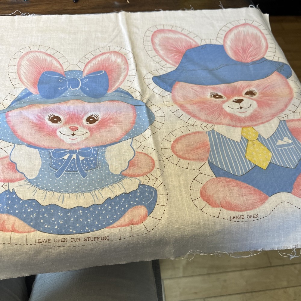 Vintage Sewing Pattern Panel, Uncut, Bunny Rabbit Pattern