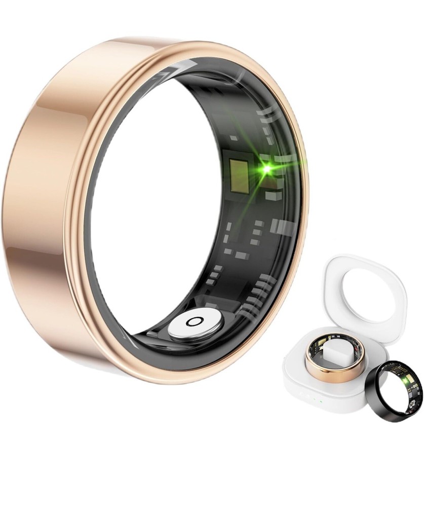 Smart Ring Activity Tracker (Gold, 10# (62.1mm) cirumference)