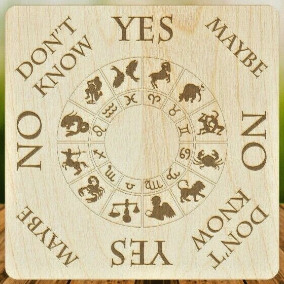 LARGE 8" ZODIAC Pendulum Board HANDMADE with Pentacle for Wicca, Witch & Pagan