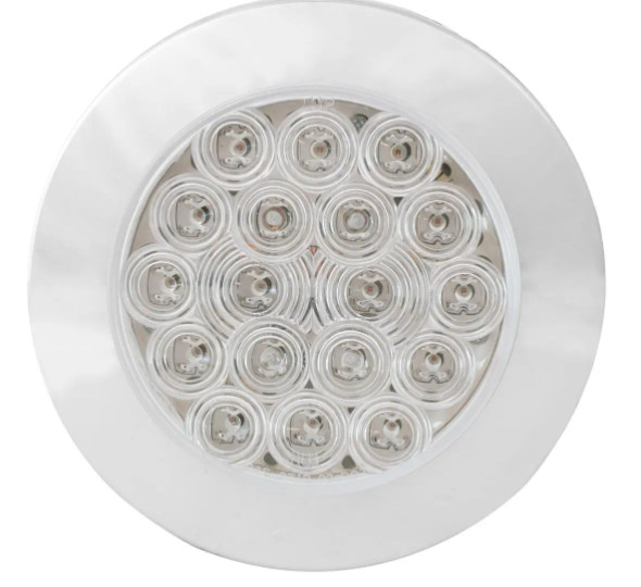 4″ FLEET FLAT SURFACE MOUNT LED LIGHT WITH CHROME TWIST & LOCK BEZEL 3 WIRES