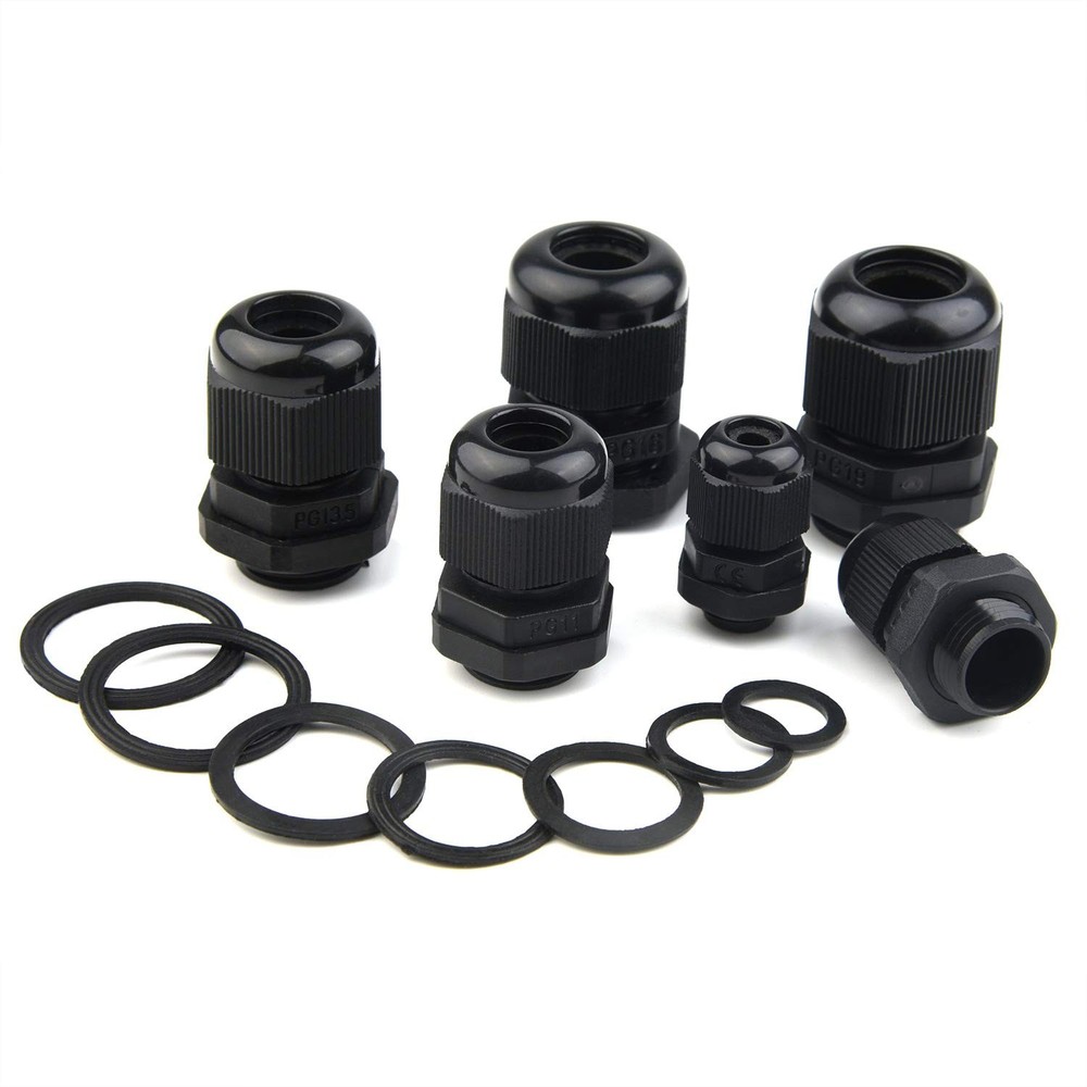 50 Pack Cable Gland Waterproof Adjustable 3-16mm Cable Connectors PG7 PG9 PG1...