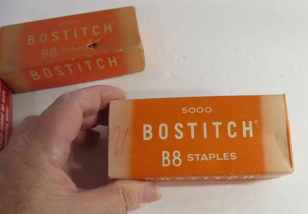 3 Boxes Vintage Bostitch Staples 2 boxes B8 5000 & SBS 5000 Chisel Point Staples