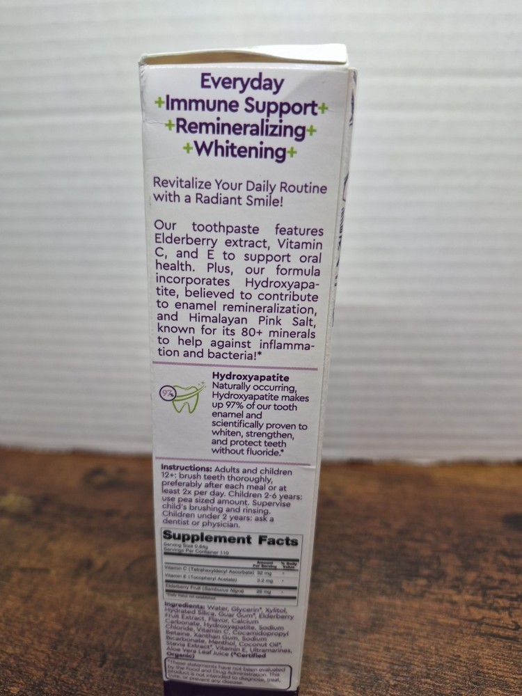 Organic Elderberry Mint Toothpaste 2.5 Oz By Radius