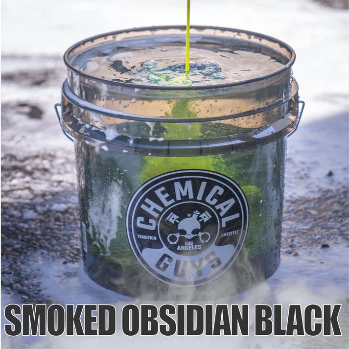 Chemical Guys - Heavy Duty Detailing Bucket, Smoked Obsidian Black (4.25 Gal)