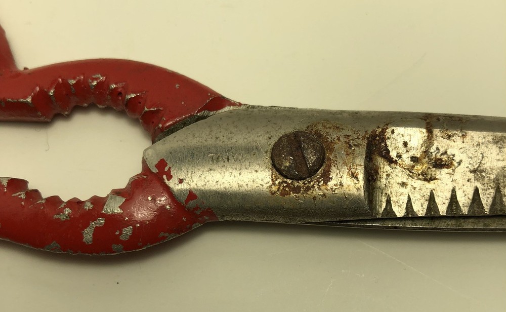 Vintage Kitchen Utility Shears Red Handle Claw Bottle Opener Multipurpose