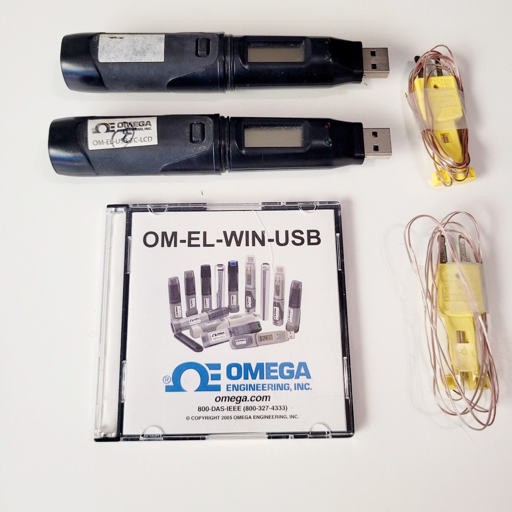 Qty 2, OMEGA ENGINEERING OM-EL-USB-TC Portable Data Logger