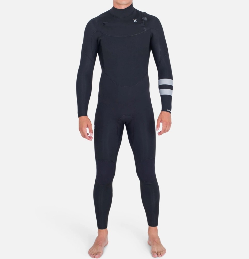 HURLEY Men's 3/2 ADVANTAGE Chest-Zip Wetsuit - Black - Medium - NWT