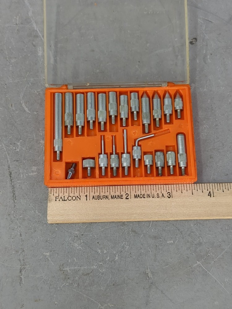 Dial Indicator Point Set 22pc Machinist Contact Probe Tips Threaded Case