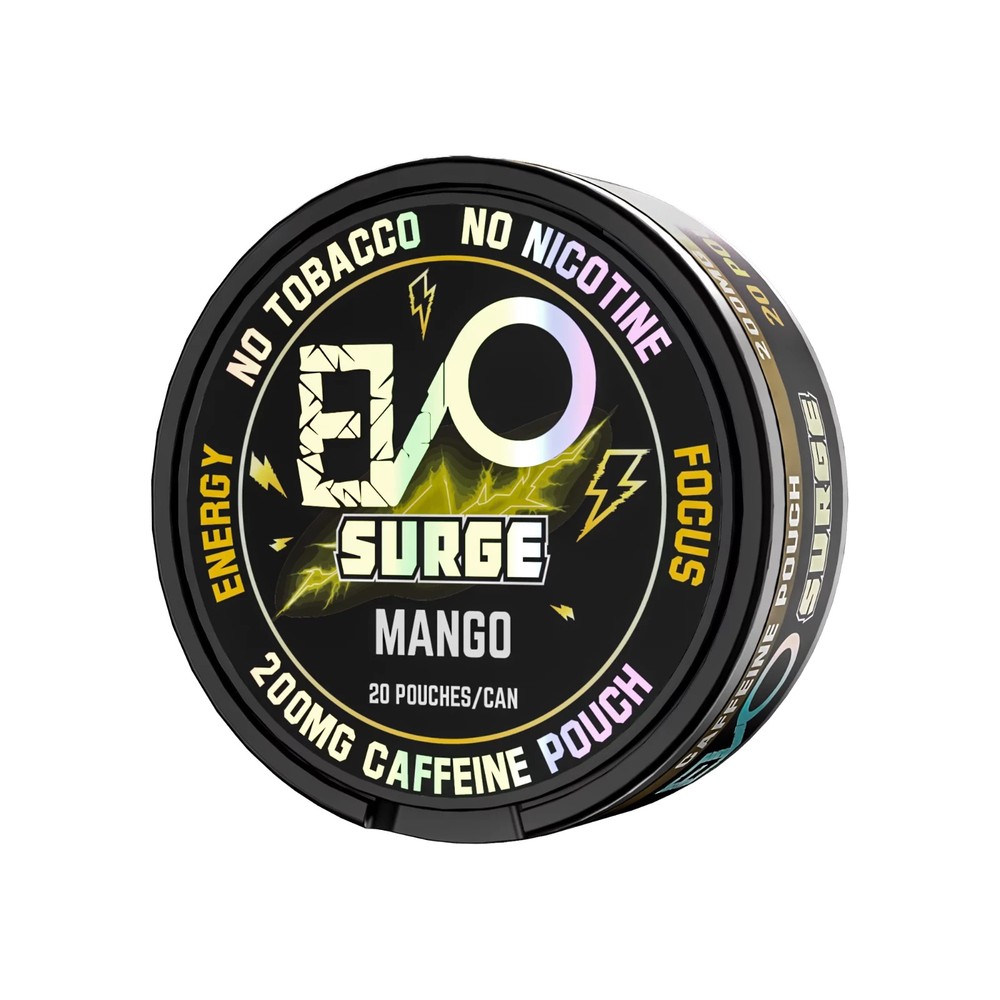 EVO Surge 200mg Caffeine Pouches - 5 Pack (20 Count/Can) – MANGO