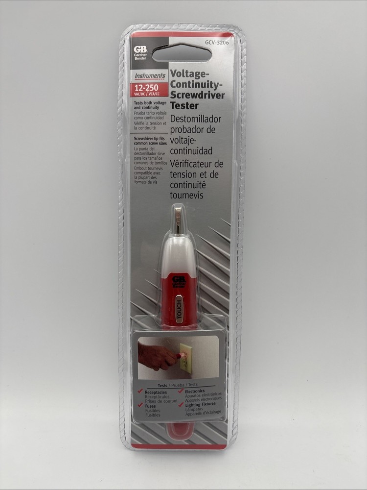 Voltage Continuity Screwdriver Tester  GCV-3206: Visual Indicator, Sealed