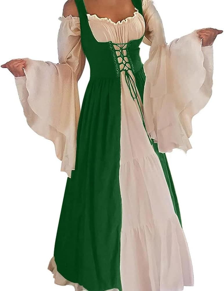 Abaowedding Womens's Medieval Renaissance Costume Small/Medium, A-green