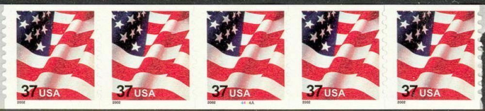 US, #  3632 Flag  PNC5,  2002,37c, MNH