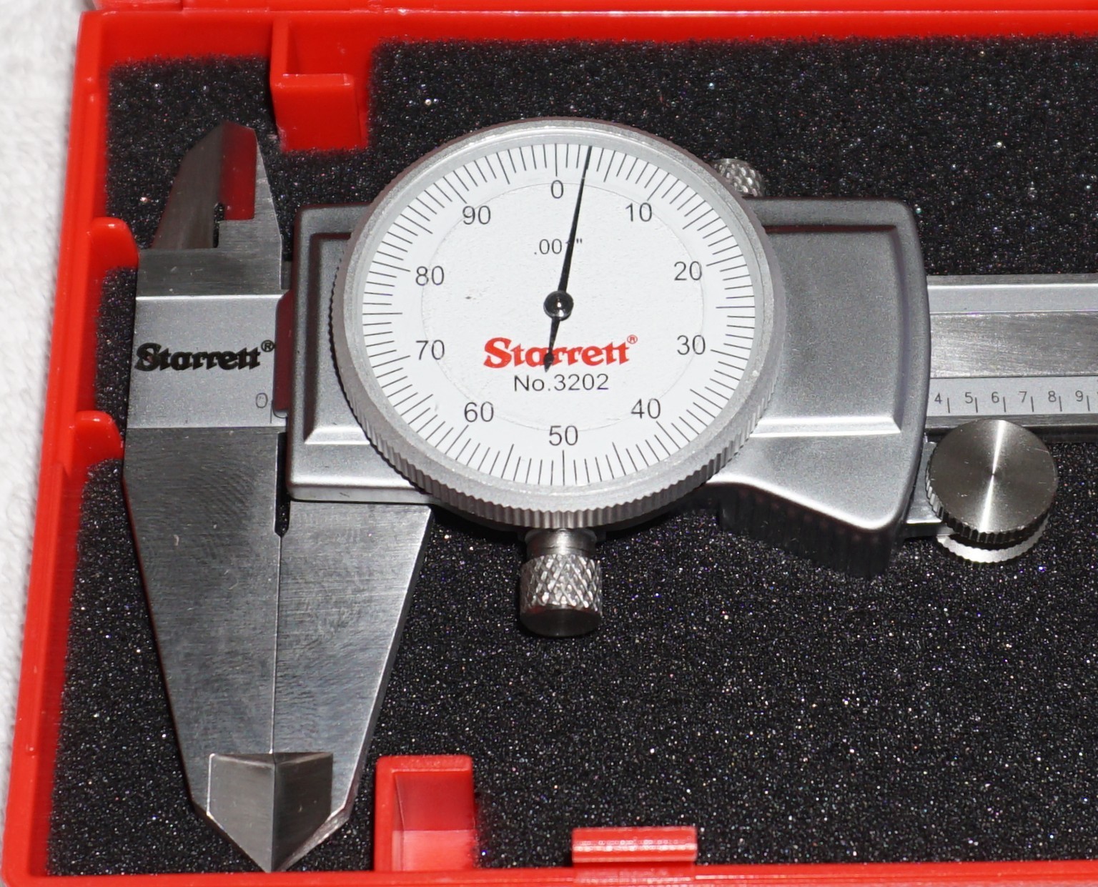 Starrett No 3202 0-12" .001" Graduation Dial Caliper With Case NEW