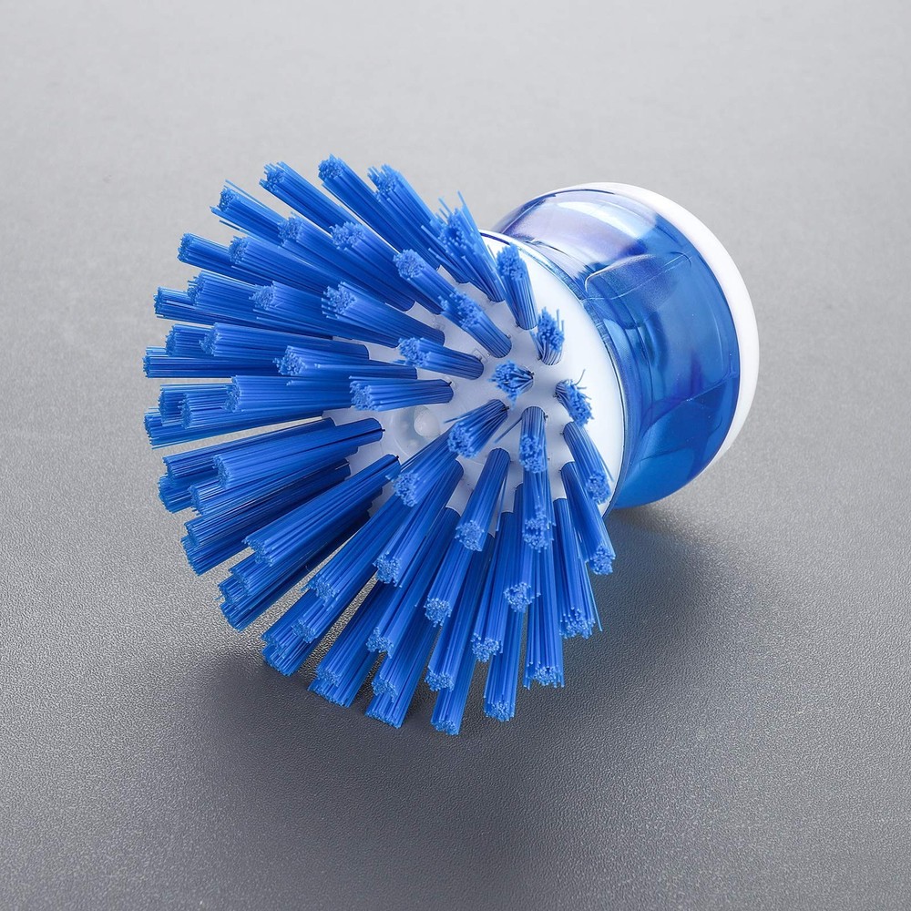 Dish Brush with Soap Dispenser 2 Pack Kitchen Scrubber Blue