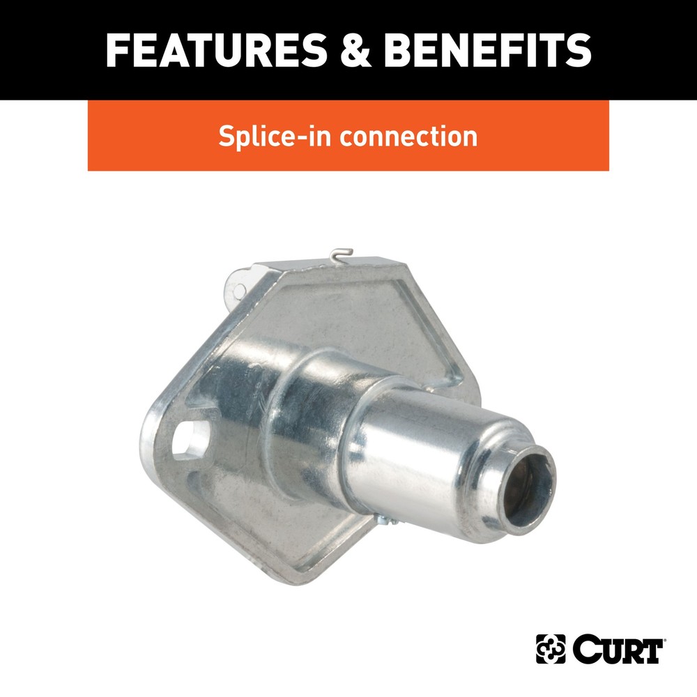 Curt-6-Way Round Connector Socket (Vehicle Side, Packaged)