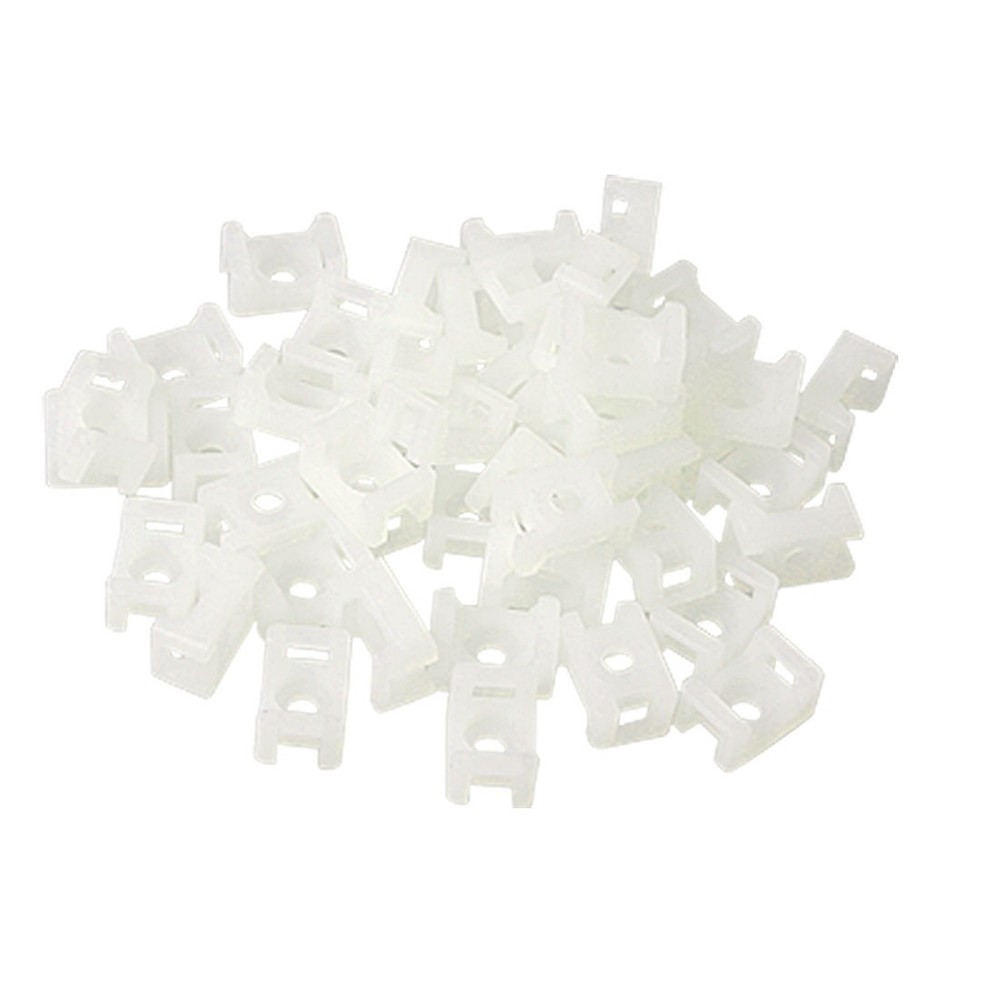 100Pcs Saddle Type Wire Base 9mm Cable Tie Mount White