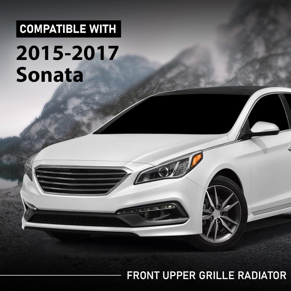 Front Upper Grille Radiator Assembly for Sonata 2015-2017 Black