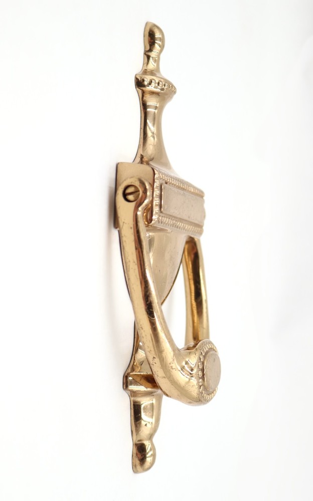 Beaded New Polished Brass Door Knocker