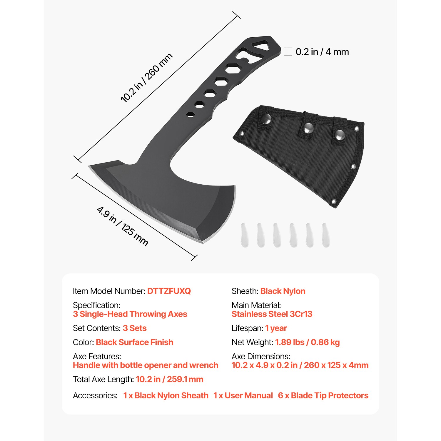 Throwing Axes and Tomahawks 3 Pack Axe Throwing Hatchet Set Stainless Steel