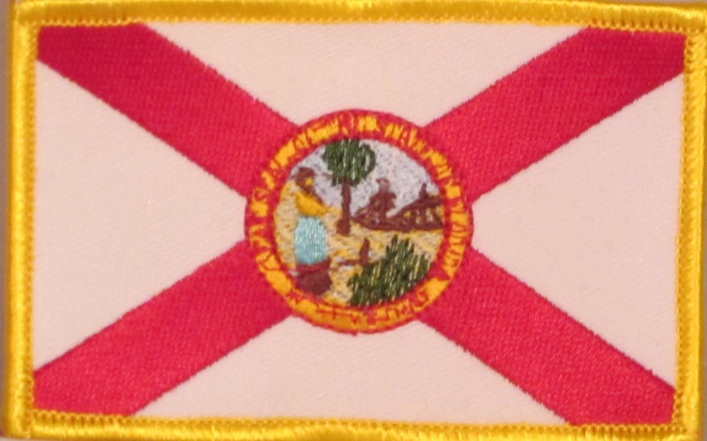 FLORIDA STATE FLAG MOTORCYCLE VEST IRON ON EMBROIDERED PATCH O-10