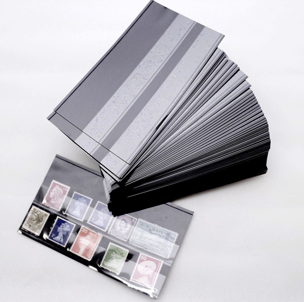 100 Black Stamp Collecting Submission Approval Cards, 2 Strips, Archival Quality