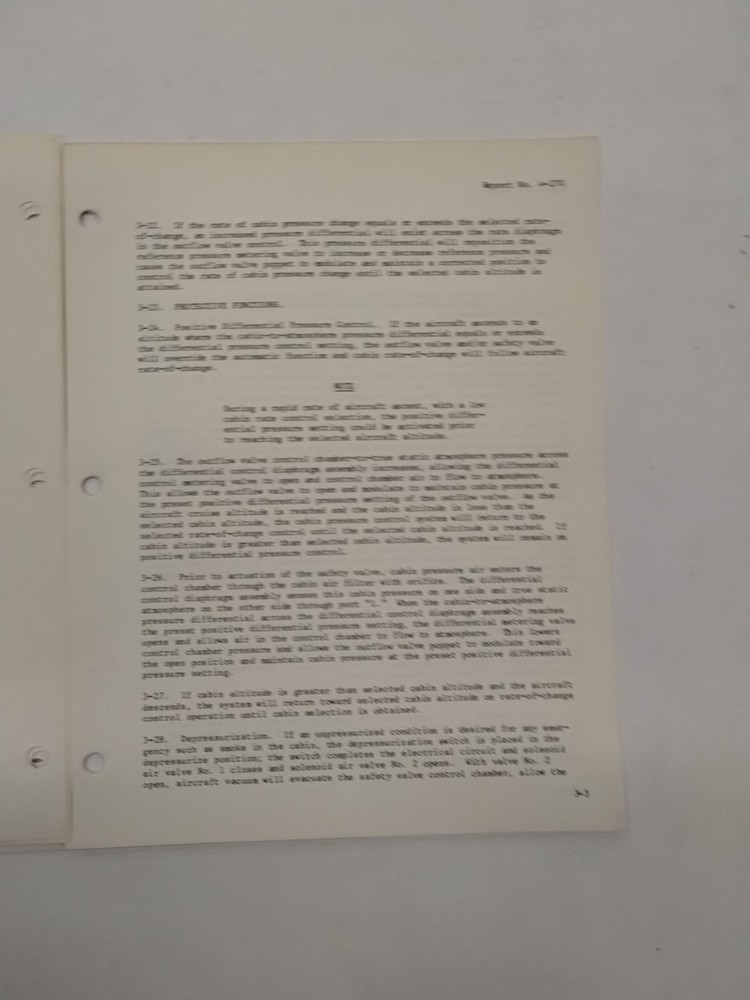 Garrett Cabin Pressure Control System 140468A Operation & Maintenance Instruct