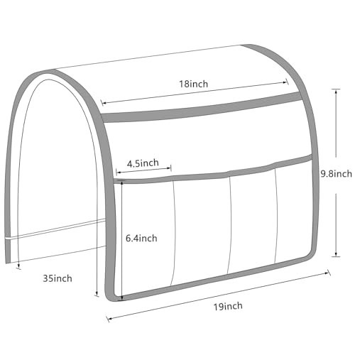 Sofa Armrest Organizer Caddy with 5 Pockets - Non-Slip Remote Holder for Couch &