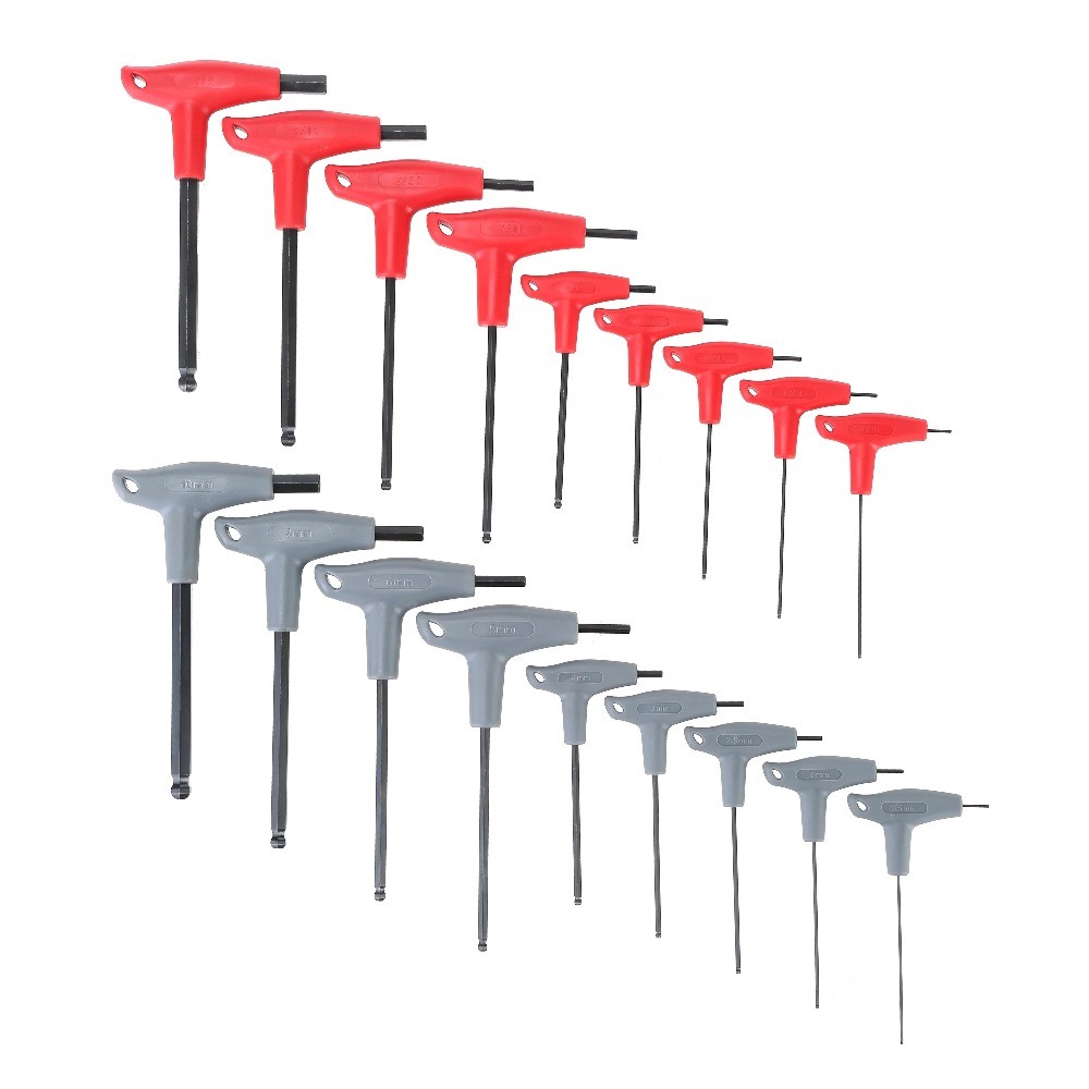 18PC T-Handle Ball End Hex Key Set
