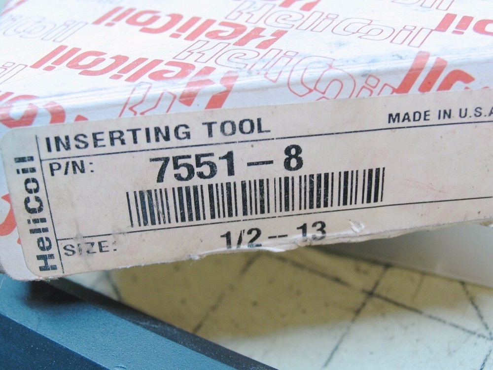 One 1/2-13 Heli-Coil Inserting Tool #7551-8 with 10 inserts