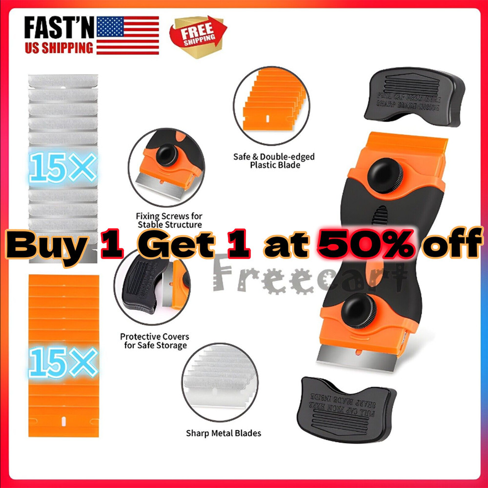 30PCS Razor Blade Scraper Double Edge Razor Scraper Remover Tool Labels Stickers